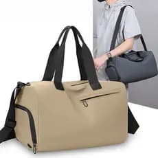Moda Masculina Bolsa De Ombro De Viagem Grande Capacidade Separação Seca-Molhada Com Compartimento Para Sapatos Esportiv