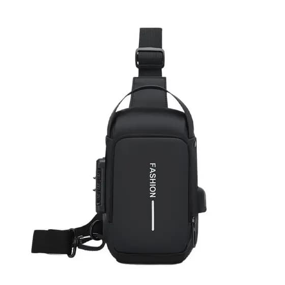 Multifuncional Masculino Anti-Roubo Combinação Bloqueio Elegante Saco De Peito Grande Capacidade Portátil Commuter Cross