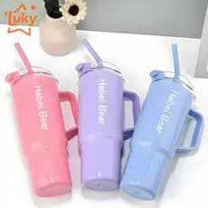 Kit 3 Garrafa Copo Tendência Agua Squeeze Com Adesivos Lembretes beber Agua