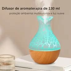 Umidificador de Vaso 130ML ,7 LED mudanças de cor,Efeito de rachadura,Umidificador ultrassônico leve