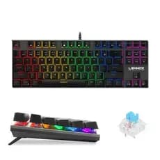 Teclado Gamer Mecânico Usb Blue Português Rgb Pc Ley-2080 Cor De Teclado preto (envio imediato)