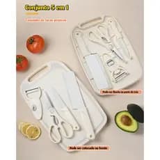 Conjunto de utensílios profissionais Gourmet de cozinha para acampamento ao ar livre, faca de 5 peças, tábua de corte, d