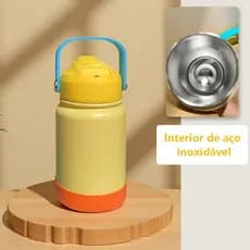 Copo térmico para crianças, estudantes, crianças, presentes de alto valor, copo de palha de cerâmica, alça térmica, copo
