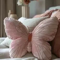 Almofada de Borboleta Coração Feminina Almofada Original Fofa Almofada de Borboleta Rosa Suave Almofada de Cabeceira