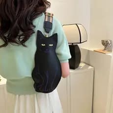 Bolsa de Peito Simples para Mulheres com Estampa de Gato Fofo, Bolsa Transversal de Ombro Único