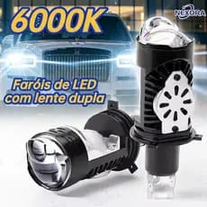 Farol LED H4 Para Motocicleta-Lente De Projetor 10000LM Com Resfriamento De Ventilador Turbo 6000K
