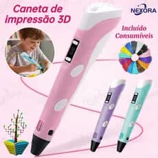 Caneta 3D Impressora Manual Infantil e Adulto Com Filamentos DIY Filamento Plastico Seguro Para Crianças-NE