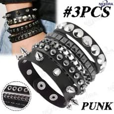 Moda Estilo Punk Gótico Rock Pulseira De Couro PU Festa Exclusiva Presente De Natal De Halloween ROCK PUNK