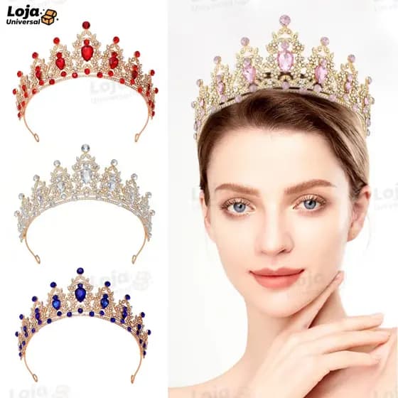 Tiara Barroca Nupcial , Coroa De Casamento De Cristal Europeu Para Acessórios Dr ess De Casamento -LU