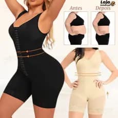 Modelador de corpo estilo europeu e americano com zíper na virilha inferior, redução de cintura, levantamento-LU