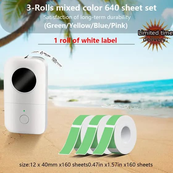 Adesivos de papel coloridos autoadesivos adequados para papel de etiqueta térmica Phomemo D30 e Deli Q1Q2Q3 7.19 JLQJ