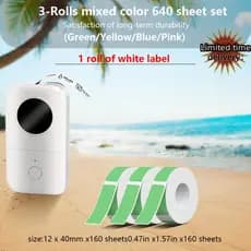 Adesivos de papel coloridos autoadesivos adequados para papel de etiqueta térmica Phomemo D30 e Deli Q1Q2Q3 7.19 JLQJ