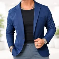 Blazer Masculino Linho Slim Fit Elastano Alfaitaria Esporte Fino Social Escritorio Premium