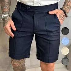Shorts Bermuda Masculino Alfaiataria Nervura Colorida Premium Sports Fino Social