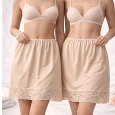 Kit 2 Anagua Saia Saiote Feminino Renda Moda Senhora Segunda Pele
