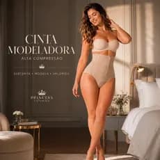 Calcinha Cinta Alta Modeladora Com Zíper Sustentação Princesa Catarina