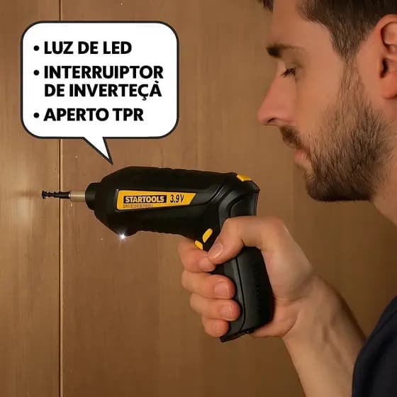 Mini Parafusadeira Recarregável Bateria 1300mAh 250rpm Aço Carbono Plástico Portátil Ferramenta