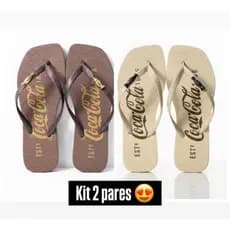 kit 2  pares Chinelo Feminino Coca Cola 1886 Original, mais procurados , envio imediato!