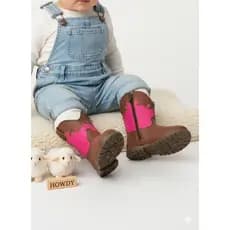Bota Country Bebe Couro PU Confortável Macia Antiderrapante Envio Imediato Farmfun