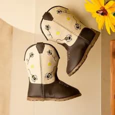 Bota Cano Alto Infantil Bebê Texana Zíper Calce Fácil Solado Antiderrapante Moda Country