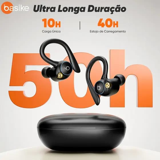 Basike OWS fone de ouvido bluetooth sem fio transmissão óssea Sport Orelhas Penduradas fone Esportes Bluetooth 5.4 IPX4