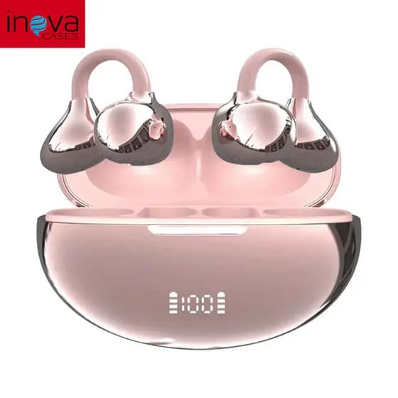 INOVA FreeClip Fone de Ouvido Bluetooth Sem Fio Design em C Digital de Bateria Chamadas Nítida