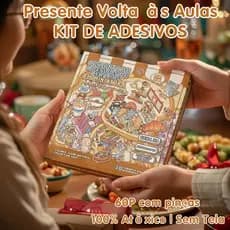 Presente Volta Às Aulas Kit Adesivos 3D PET Atóxico 20 Cenas 60 Páginas Sem Tela Educativo Compartilhar