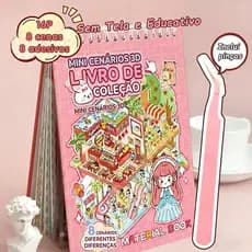 📚Livro De Adesivos Fofo✨8 Modelos Capa Dura PET Com Pinça 8 Cenas 16P Educativo Presente Infantil Volta Às Aulas
