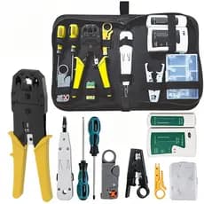 🔌 Kit Ferramentas De Rede Completo | Alicate Crimpar RJ45 Testador Cabo Descascador Fios Profissional