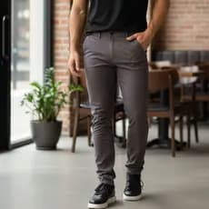 Calça Sarja Masculina Alfaiataria Com Elastano Clássica Luxo