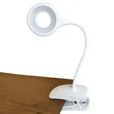 Luminaria Led Garra Forte Redonda Haste Flexivel Dobrável Luz Suave Não Incomoda Presilha Resistente