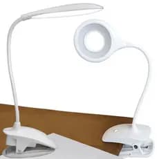 Luminária LED Com Presilha Garra Leitura Luz Suave 14 Leds Haste Flexível
