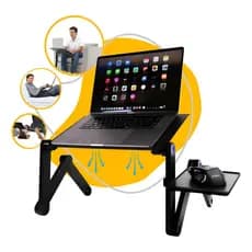 Mesa Notebook Cama Dobrável Cooler Mouse Pad Suporte Sofá