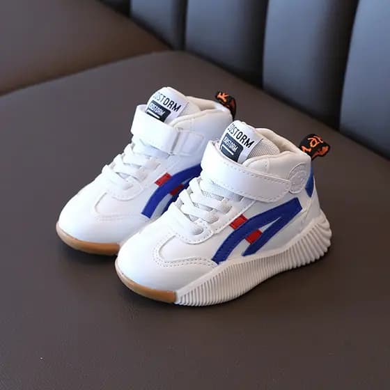 Novo Tênis infantil Meninos Tênis casual de cano alto Meninas Tênis de basquete fashion Leve e antiderrapante