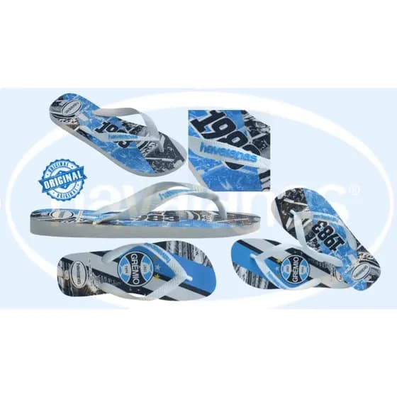 Sandália Chinelo HAVAIANAS TOP GRÊMIO | PRODUTO ORIGINAL - TRICOLOR GAÚCHO ADULTO E INFANTIL