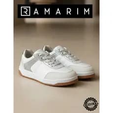 Sneaker Tênis SNKR RAMARIM Branco/Prata/Animal Print | ORIGINAL | Casual Dia a Dia | Versátil