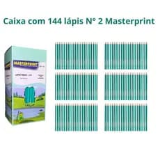Lápis de Escrever Preto Nº2 Caixa/C 144 Unidades Lacrado Escolar Escola Estudos MasterPrint Envio Imediato