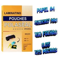 Plástico A4 220x307 Masterprint 100 Folhas 0.05 Para Plastificacão  100 Folhas Com Brilho 125 Micras Envio Imediato