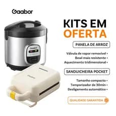 [Venda em conjunto] Gaabor 1L Rice Cooker RC20M + Sanduicheira Elétrica Assadeira Removível SM60M