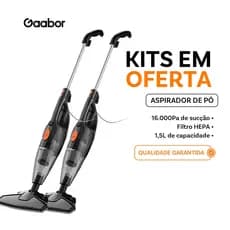 Gaabor Super Sucção de 16000Pa Kit com 2 Aspiradores 2 em 1 com Fio Portáteis e Haste de Pressão GVCW-M15A