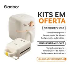 [Venda em conjunto] Gaabor Air Fryer 1,4L AF20M +Sanduicheira SM60M Assadeira Removível Antiaderente Fácil de Limpar