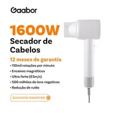 Gaabor Secador de Cabelo Vento Forte Íon Negativo Cuidado com o Cabelo 110000 RPM HD-M02B HD-M02C