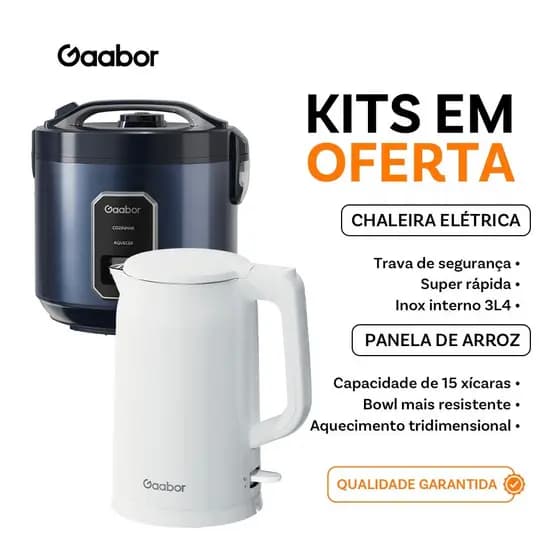 [Venda em conjunto] Gaabor Panela de Arroz Azul RC50M + Chaleira elétrica 1,7L EK20M resistente ao calor