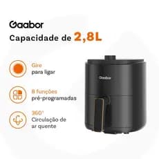 Gaabor Fritadeira  Air Fryer 2,8L 360° Ar Quente Timer 60 Min 200°C Antiaderente Sem BPA AF-35M02A-1