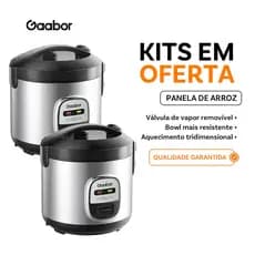 Gaabor kit com 2 panelas elétricas multifuncionais 1L capacidade pequena ideal para cozinhar 1 tigela de arroz RC-20M01A