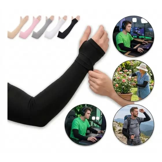 Manguito Braço UV50+ Proteção Solar Compressão Ciclismo Moto Bike Gamer Esportivo Respirável Conforto Ajuste Perfeito