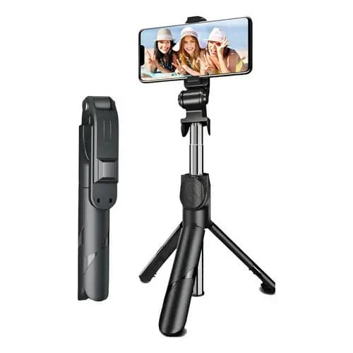Speaker Bluetooth Selfie Com Tripé E Controle Remoto Mini Bt Preto