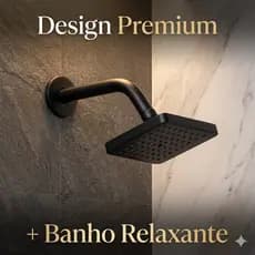 Ducha Chuveiro Slim Quadrado Preto 9x9cm Articulável Luxo Banheiro Moderno Aquecedor Solar e Gás