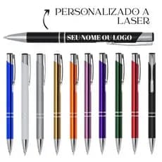 Conjunto Caneta Metal Premium Personalizada a Laser 10 a 100