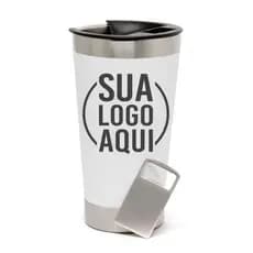 Conjunto 30/50/100 Copos Térmicos 473ml Com Tampa e Abridor Personalizado a Laser